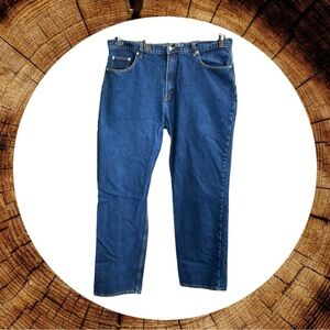 Full Blue Straight Leg Blue Jeans Men 42x34